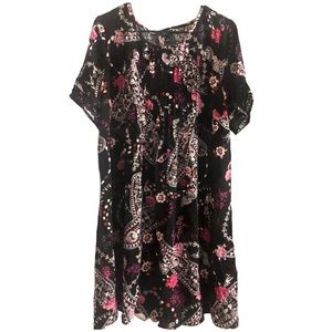 torrid black and pink floral dress